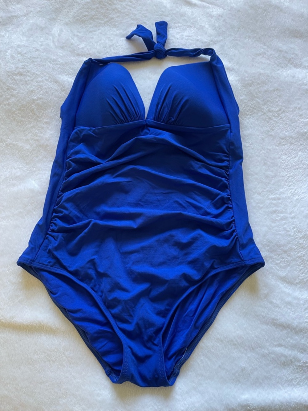 Women's Royal Blue Halter One-Piece Swimsuit
